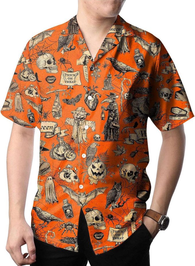 Horror Skull Halloween Hawaiian Shirt, Horror Aloha Shirt 4