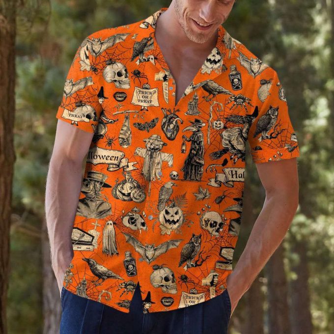 Horror Skull Halloween Hawaiian Shirt, Horror Aloha Shirt 5