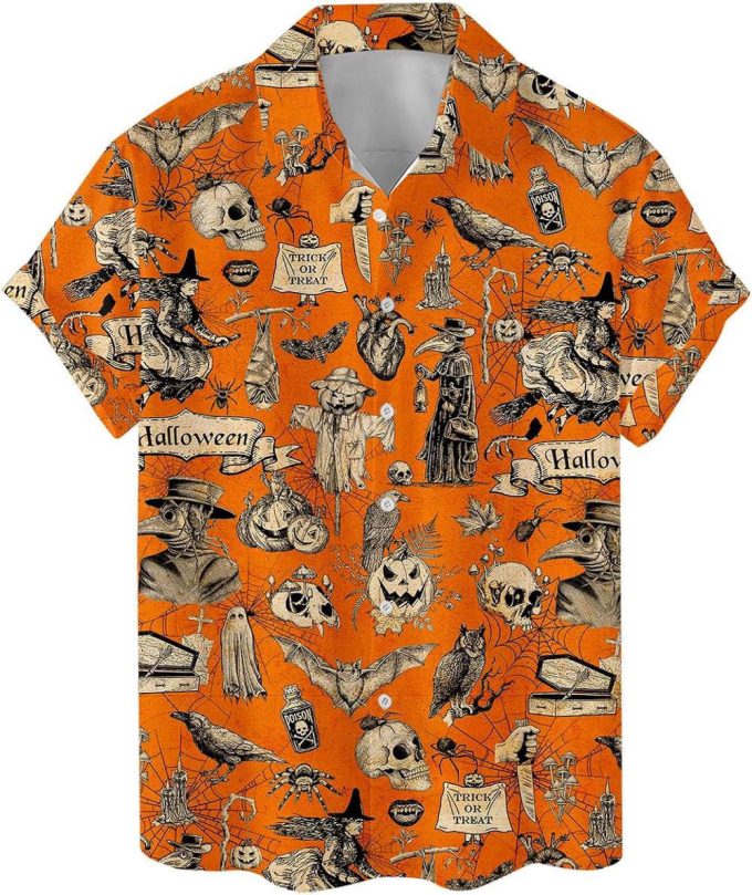 Horror Skull Halloween Hawaiian Shirt, Horror Aloha Shirt 6