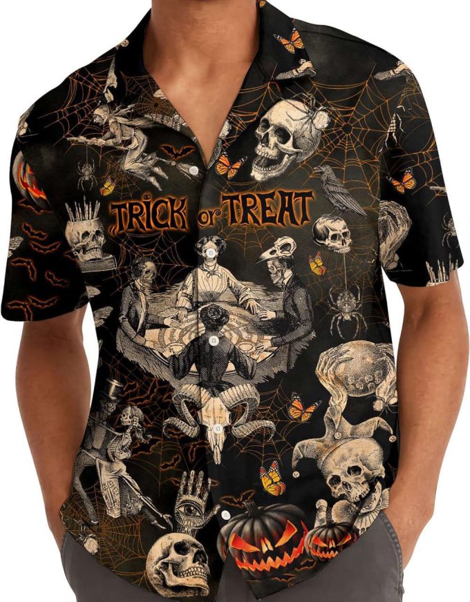 Horror Skull Hawaiian Shirt, Horror Aloha Shirt 5