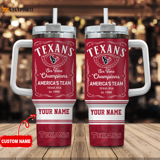 Houston Texans Personalized Nfl Jack Daniel’s 40Oz Stanley Tumbler 1