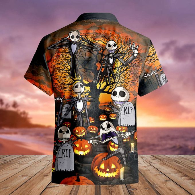 Jack Skellington Halloween Hawaiian Shirt, Disney Party Halloweeen Hawaiian Shirt 3