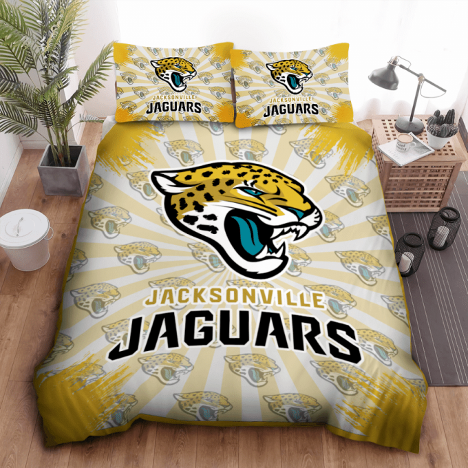 Shop The Jacksonville Jaguars Duvet Cover Bedding Set - Exclusive Nfl Design 3
