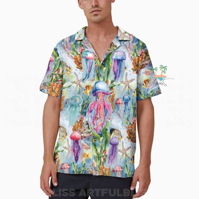 Jellyfish Ocean Animal Hawaiian Shirt, Jellyfish Lover Aloha Hawaii 4