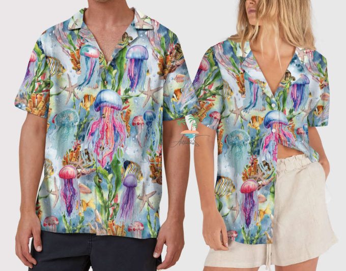 Jellyfish Ocean Animal Hawaiian Shirt, Jellyfish Lover Aloha Hawaii 5