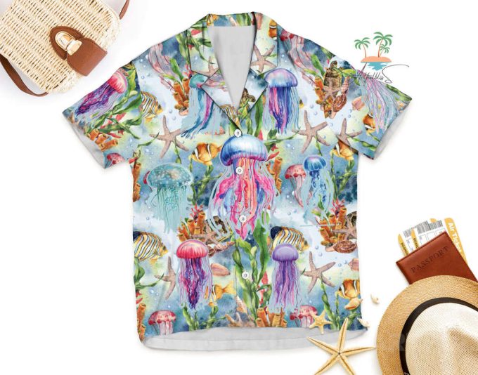 Jellyfish Ocean Animal Hawaiian Shirt, Jellyfish Lover Aloha Hawaii 6