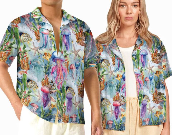 Jellyfish Ocean Animal Hawaiian Shirt, Jellyfish Lover Aloha Hawaii 2