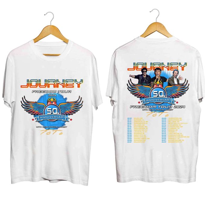 Journey Freedom Tour 2024 Shirt, Journey With Toto 2024 Concert Shirt, Journey Band Fan Shirt, Journey Shirt Gift 2