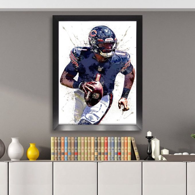 Justin Fields Poster Print, Chicago Bears 2