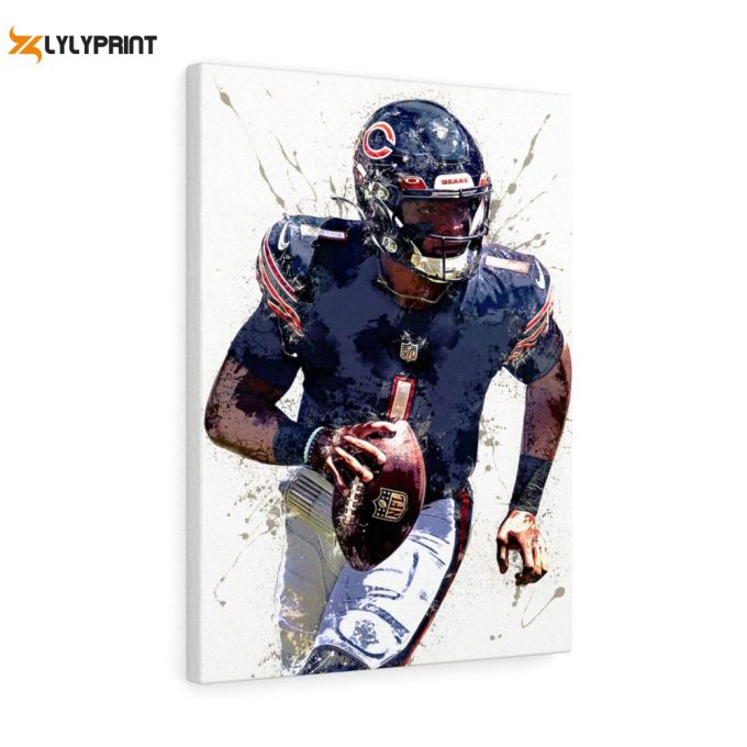 Justin Fields Poster Print, Chicago Bears 1