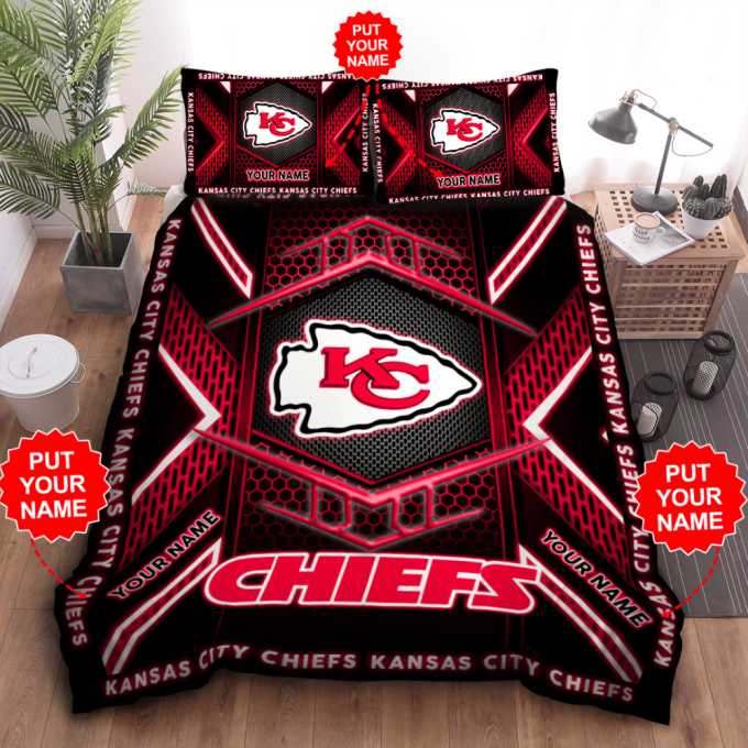 Kansas City Chiefs Duvet Cover Bedding Set Gift For Fans 2