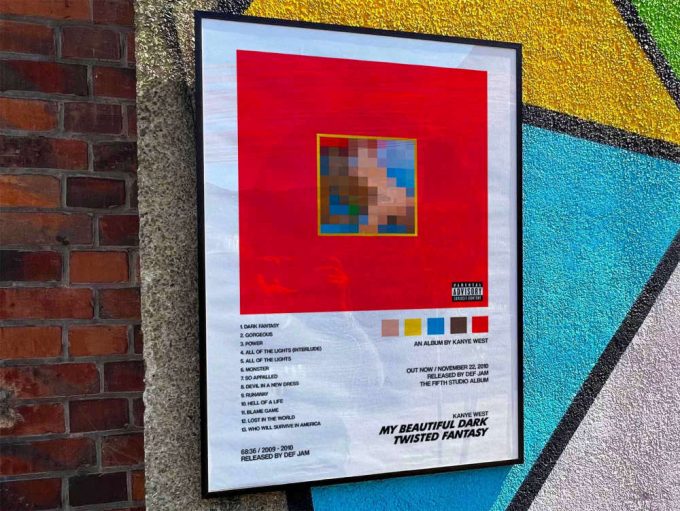 Kanye West &Quot;My Beautiful Dark Twisted Fantasy&Quot; Album Cover Poster 10