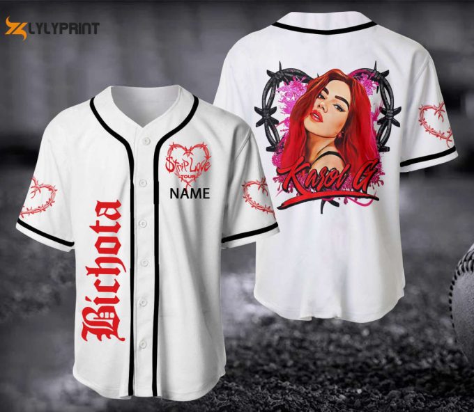 Karol G Las Bichotas No Lloran Baseball Jersey, Karol G Strip Love Tour Jersey 2