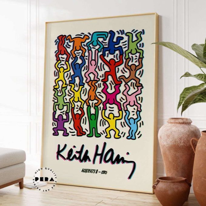 Keith Haring Acrobats 1985 Poster, Keith Haring Poster, Pop Art, Keith Haring Art Print 3