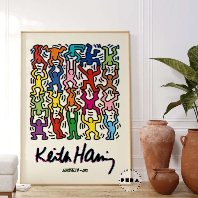 Keith Haring Acrobats 1985 Poster, Keith Haring Poster, Pop Art, Keith Haring Art Print 4