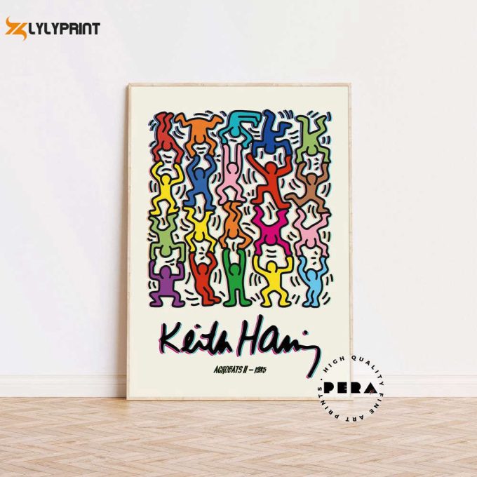 Keith Haring Acrobats 1985 Poster, Keith Haring Poster, Pop Art, Keith Haring Art Print 1