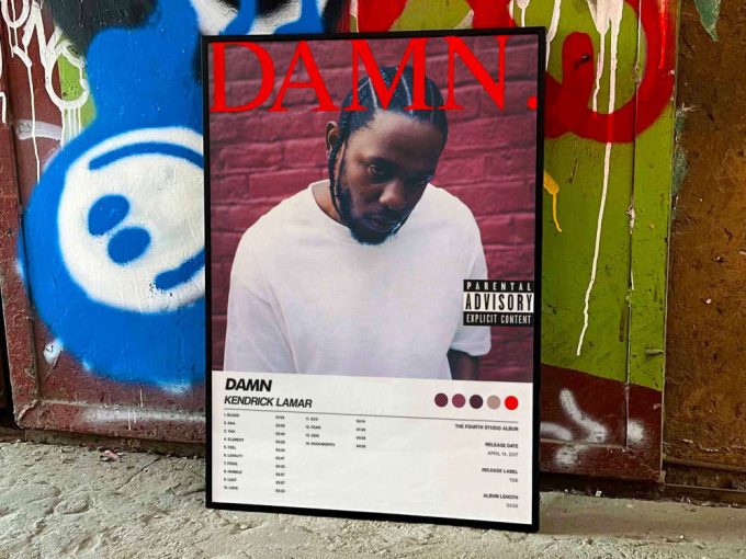 Kendrick Lamar &Quot;Damn&Quot; Album Cover Poster, Tracklist Poster #6 3
