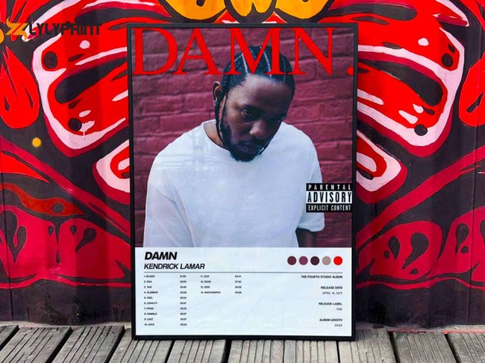 Kendrick Lamar &Amp;Quot;Damn&Amp;Quot; Album Cover Poster, Tracklist Poster #6 1