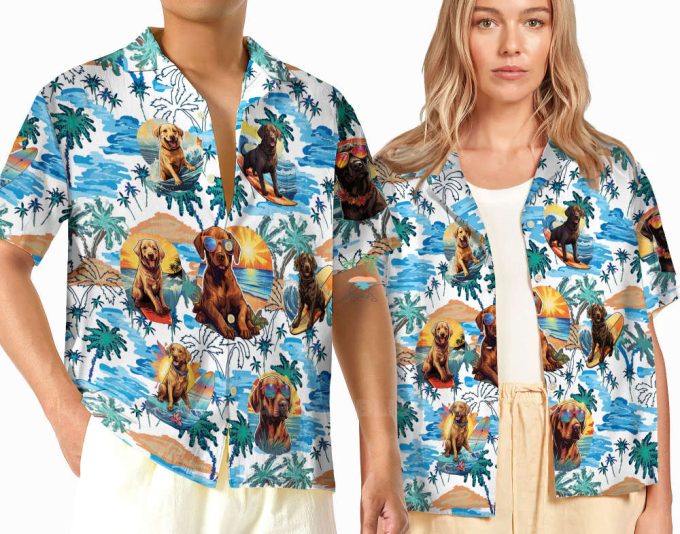 Labrador Beach Hawaiian Shirt, Labrador Aloha Vacation Shirts 2