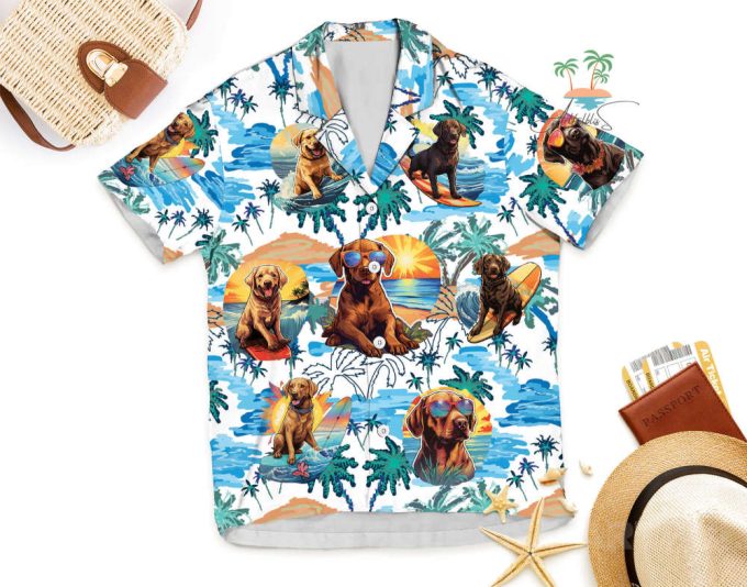 Labrador Beach Hawaiian Shirt, Labrador Aloha Vacation Shirts 4