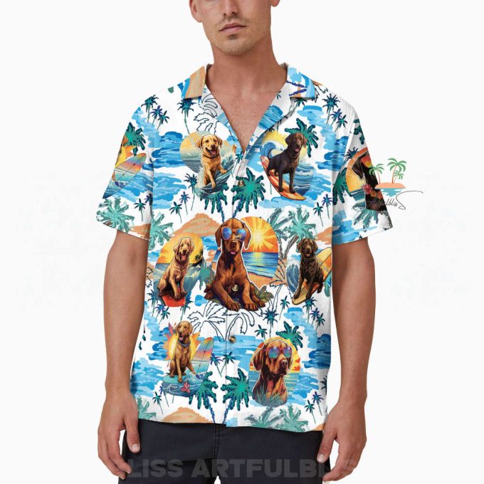 Labrador Beach Hawaiian Shirt, Labrador Aloha Vacation Shirts 6