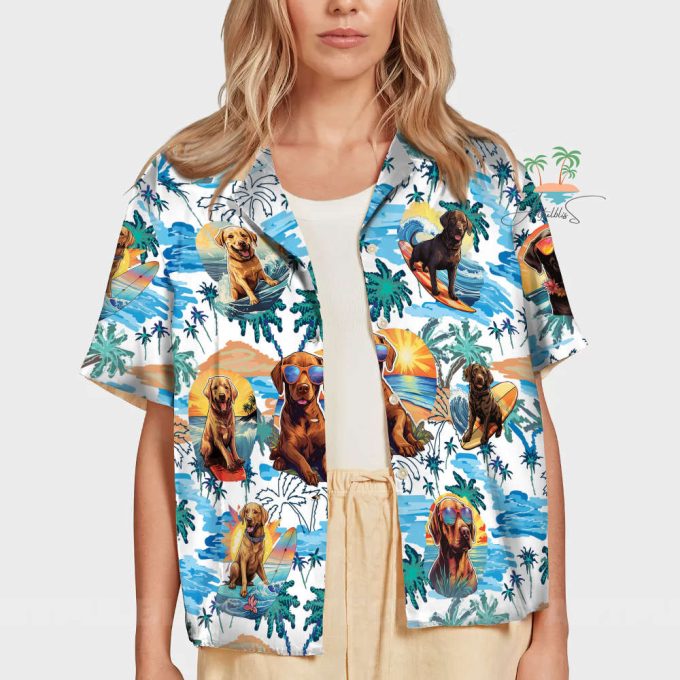 Labrador Beach Hawaiian Shirt, Labrador Aloha Vacation Shirts 7