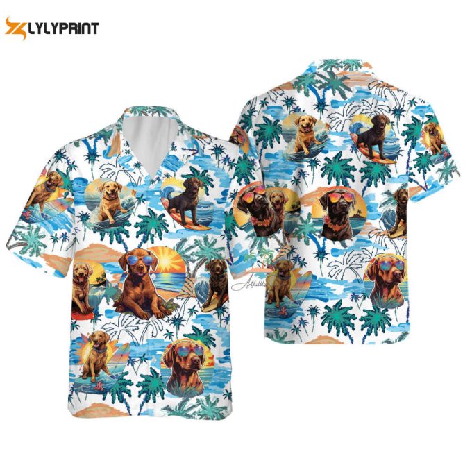 Labrador Beach Hawaiian Shirt, Labrador Aloha Vacation Shirts 1