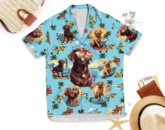 Labrador Beach Life Teal Hawaiian Shirt 6