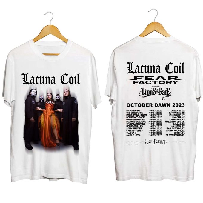 Lacuna Coil 2023 Dawn Us Tour Shirt - Band Fan Concert Tee 2