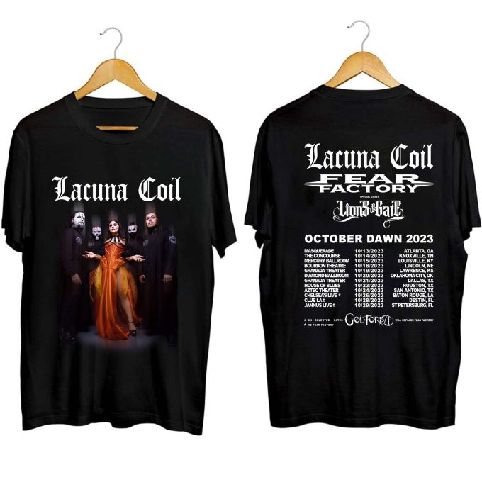 Lacuna Coil 2023 Dawn Us Tour Shirt - Band Fan Concert Tee 1