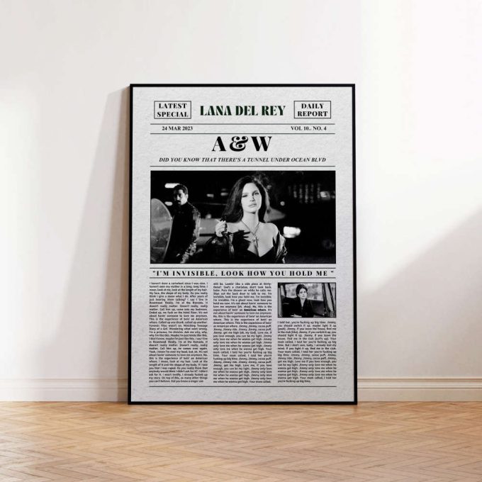 Lana Del Rey Aw, Retro Newspaper Print, Retro Newspaper Art, American Whore Poster 2