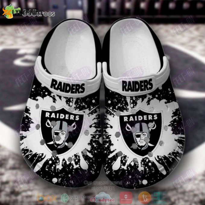 Las Vegas Raiders Color White-Black Nfl Crocs Clog Shoes 1