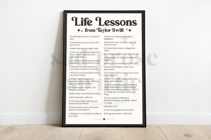 Life Lessons Tay.lor S.wi.ft Poster, Tay.lor S.wi.ft Lyrics 2