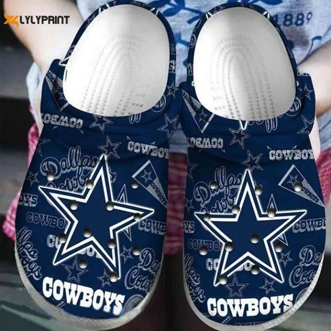 Limited Dallas Cowboys Sticker Flag Pattern Crocs 1
