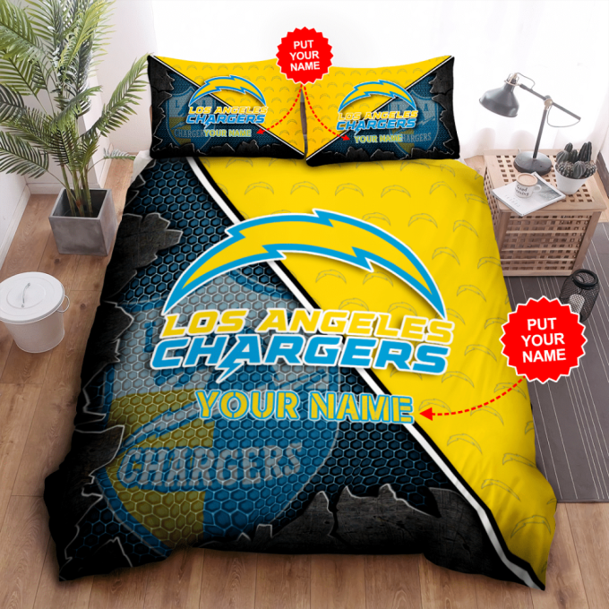Los Angeles Chargers Duvet Cover Bedding Set Gift For Fans Bd399 2