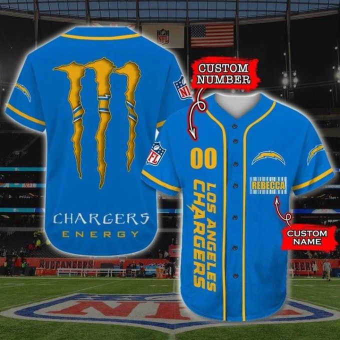 Los Angeles Chargers Personalized Baseball Jersey Gift For Men Dad 2