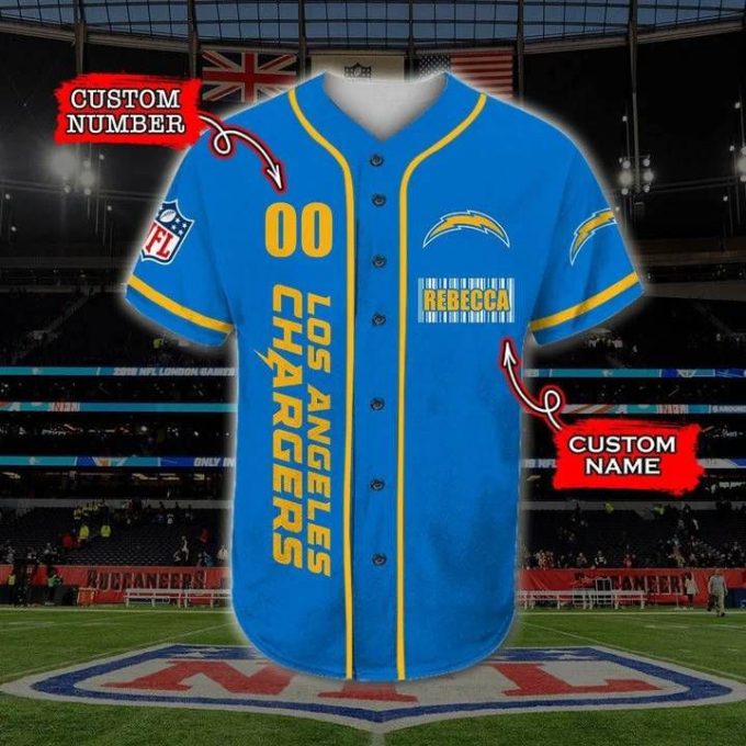 Los Angeles Chargers Personalized Baseball Jersey Gift For Men Dad 4