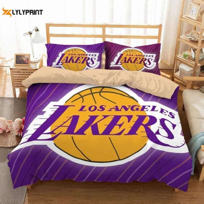 Los Angeles Lakers Duvet Cover Bedding Set Bd409 1