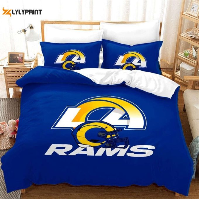 Los Angeles Rams Duvet Cover Bedding Set Gift For Fans 1