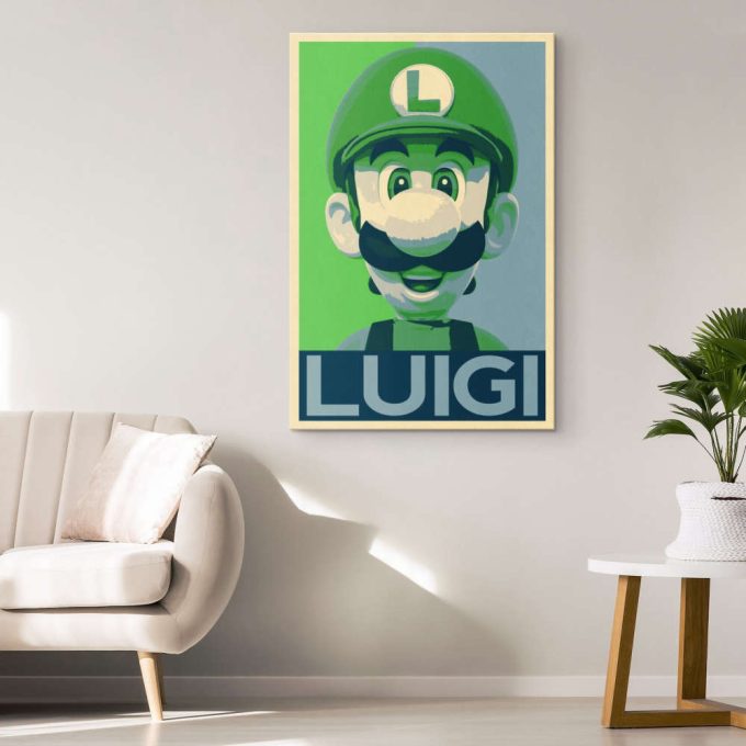 Luigi Poster Print, Super Mario Bros Wall Art 2