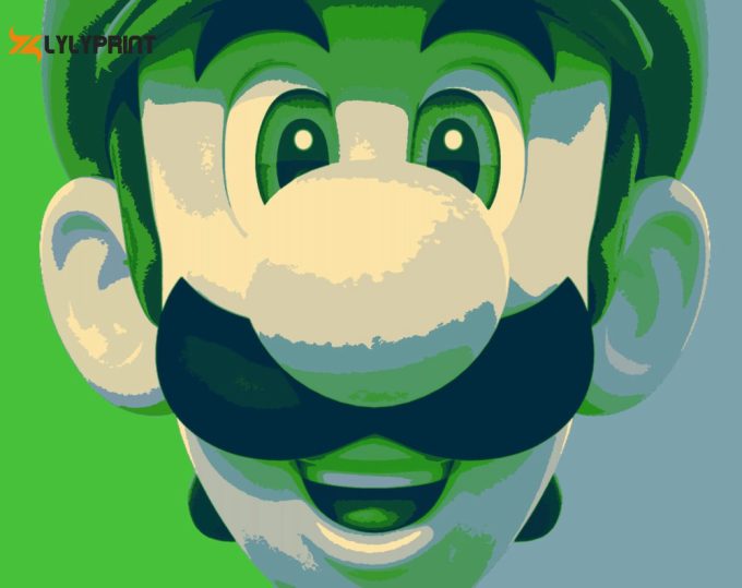 Luigi Poster Print, Super Mario Bros Wall Art 1
