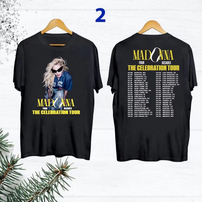 Madonna The Celebration Tour 2024 Unisex T-Shirt Sweatshirt, Madonna 2024 Concert Tee, 2024 Tour Dates, Madonna Concert Shirt 3