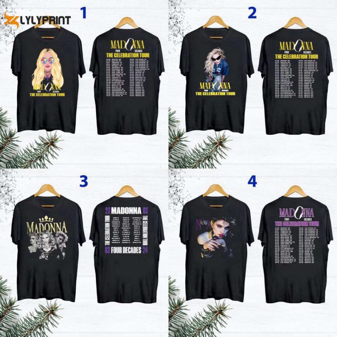 Madonna The Celebration Tour 2024 Unisex T-Shirt Sweatshirt, Madonna 2024 Concert Tee, 2024 Tour Dates, Madonna Concert Shirt 1