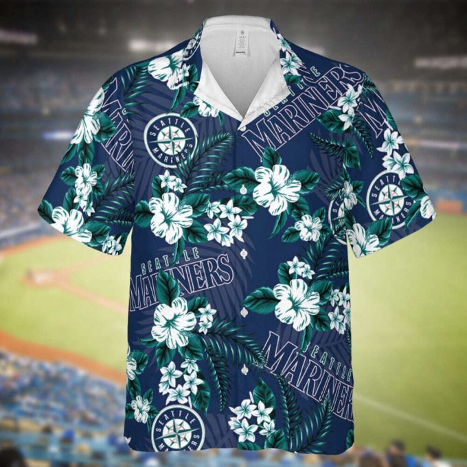 Mariners Baseball Hawaiian Flowers Pattern, Seattle Baseball Hawaiian Shirt For Men Women Kids 2