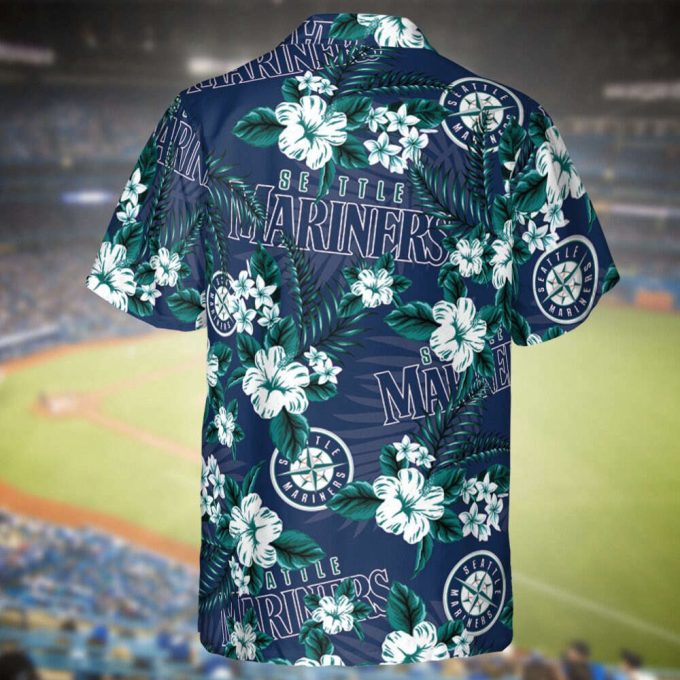 Mariners Baseball Hawaiian Flowers Pattern, Seattle Baseball Hawaiian Shirt For Men Women Kids 3