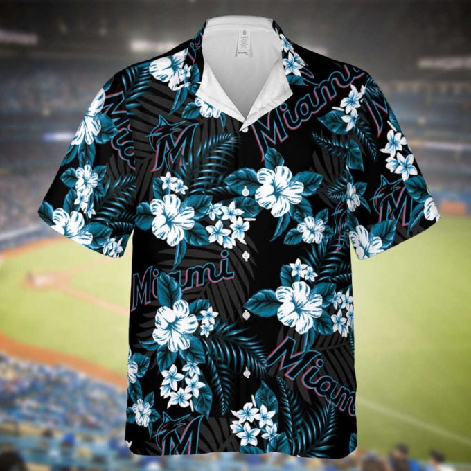 Marlins Baseball Hawaiian Flowers Pattern, Marlins Baseball Hawaiian Shirt For Men Women Kids 2