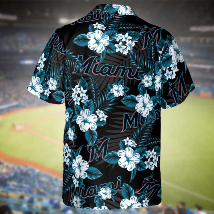Marlins Baseball Hawaiian Flowers Pattern, Marlins Baseball Hawaiian Shirt For Men Women Kids 3