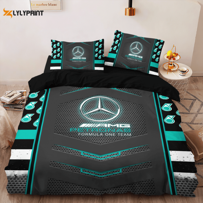 Mercedes-Amg Petronas F1 Duvet Cover Bedding Set Gift For Fans 2024 Bd440 1