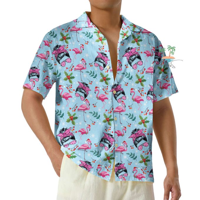 Messy Bun Breast Cancer Awareness Hawaiian Shirt 3