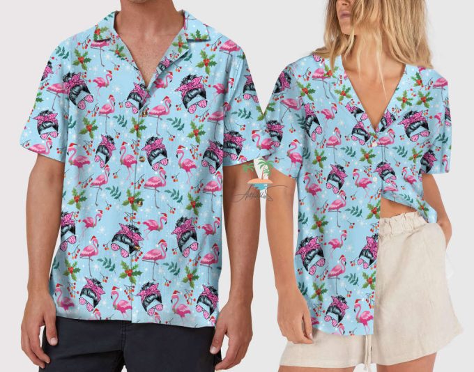 Messy Bun Breast Cancer Awareness Hawaiian Shirt 5